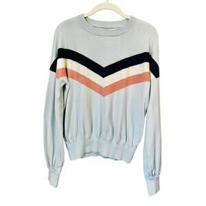 Spiritual Gangster Stripes Block Sweater in Blue Women's Cotton & Cashmere sz S